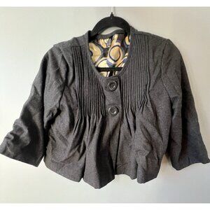 a.n.a Women’s Gray Cropped Babydoll Jacket Jackie O Style Blazer Coat M